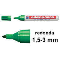 Edding 3000 Rotulador permanente verde de punta redonda (1,5-3 mm)