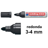 Edding 550 Rotulador permanente negro de punta redonda (3-4 mm)