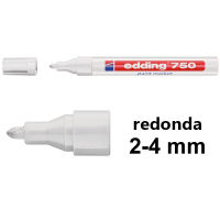 Edding 750 Rotulador blanco de tinta opaca con punta redonda (2-4 mm)