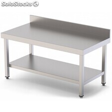 Edelstahl Wandtisch mit Regal 1600x600x850 mm