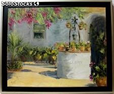 El pozo | Pinturas de patios y jardines en óleo sobre lienzo