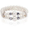 Elegante pulsera ajustable de perlas de cristal en dife