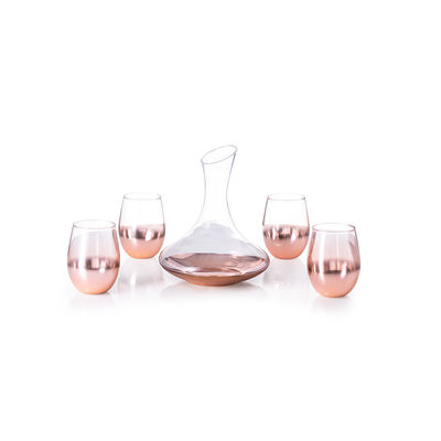 Elegante set de vinos en cristal innovador recubrimiento rosado degradado. - Foto 2