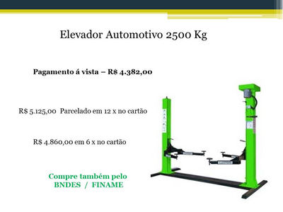 Elevador Automotivo - 2500 kg trifásicc