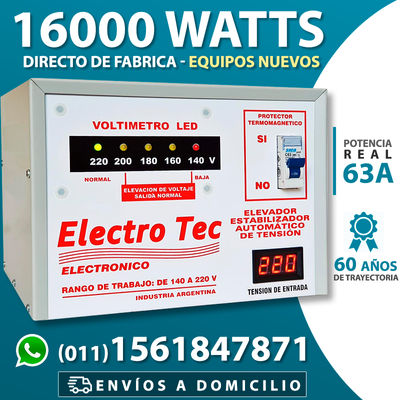 Elevador de Tensión Automático 16000 Watts | 16 kVA | 63 A