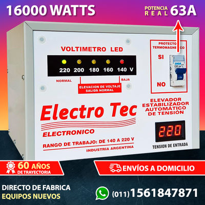 Elevador de Tensión Automático 16000 Watts | 16 kVA | 63 A - Foto 2