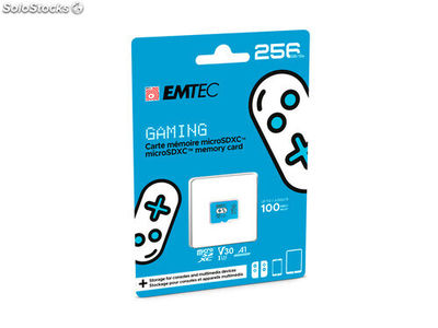 Emtec 256GB microSDXC uhs-i U3 V30 Gaming Memory Card (Blau)