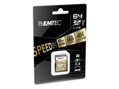 Emtec sdxc 64GB SpeedIN pro CL10 95MB/s FullHD 4K UltraHD - Zdjęcie 2