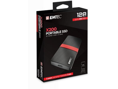 Emtec ssd 128GB 3.1 Gen2 X200 Tragbare ssd Blister ECSSD128GX200