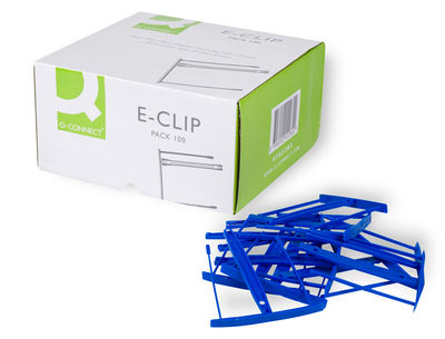 Encuadernador fastener q-connect plastico e-clips color azul caja de 100 - Foto 3