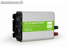 EnerGenie power adapter/inverter Auto 500W Aluminium schwarz EG-PWC500-01