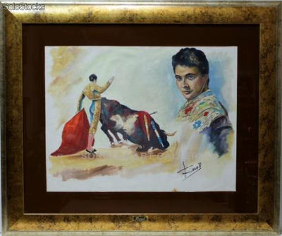 Enrique Ponce | Pinturas de escenas taurinas en acrílico sobre papel
