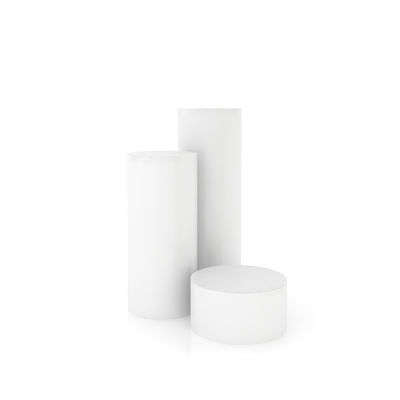 Ensemble de 3 présentoirs blancs pour vitrines : podiums cylindriques pour maga - Photo 2