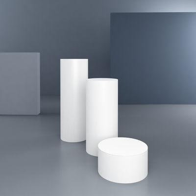 Ensemble de 3 présentoirs blancs pour vitrines : podiums cylindriques pour maga - Photo 3