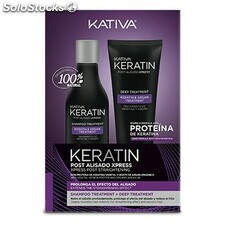 Ensemble de coiffure lissage Brésilien Kativa Keratin (2 pcs) (250 ml + 200 ml)