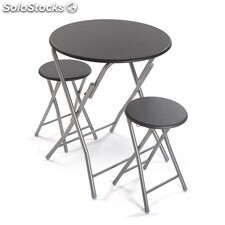 Ensemble table et 2 chaises, modèle Dublin (gris) - Sistemas David