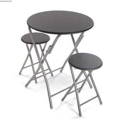 Ensemble table et 2 chaises, modèle Dublin (gris) - Sistemas David