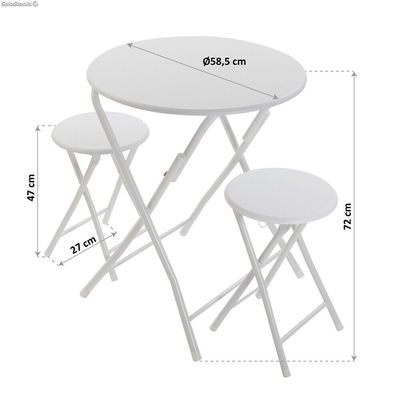 Ensemble table et 2 chaises, modèle Dublin - Sistemas David - Photo 4