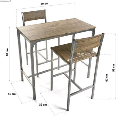 Ensemble table et 2 chaises, modèle London - Sistemas David - Photo 3
