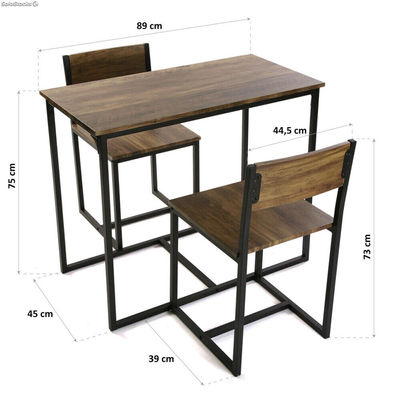 Ensemble table et 2 chaises, modèle Nika - Sistemas David - Photo 4