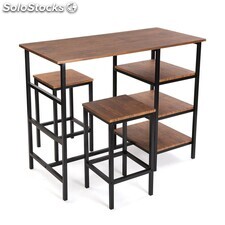 Ensemble table et 2 chaises, modèle Nixe (noir) - Sistemas David