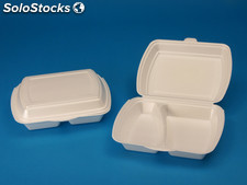 Envase porex Menu Dos Compartimentos Blanco (210X245X72 mm) (2 Pack/100 uds)