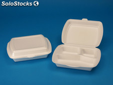Envase porex Menu Tres Compartimentos Blanco (210X245X72 mm) (3 Pack/100 uds)