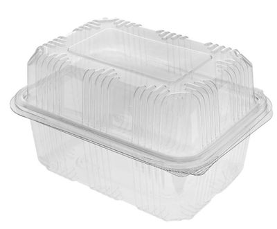 Envase/Tarrina plastico PET con tapa alta para pasteles, 500 gr, 100 un/caja