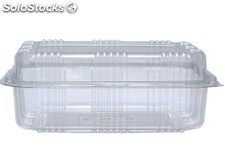 Envase/ Tarrina plastico PET con tapa alta para pasteles, ensaladas 1500 gr