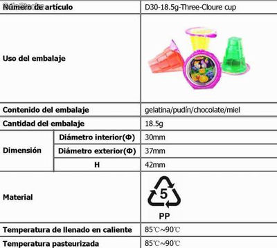 envases para gelatina de forma de tres capas 18.5g - Foto 2