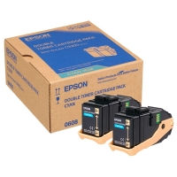 Epson S050608 Pack 2x toner cian (original)