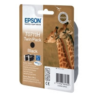 Epson T0711H pack 2x cartucho de tinta negro XL (original)