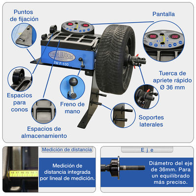 Equilibradora de ruedas semiautomática accionada a mano - TWF-100 - Foto 2