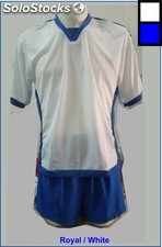Equipacion Futbol Blanco con Azul Royal - Ropa deportiva