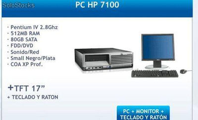 Equipos Completos HP a 2,8Ghz con Monitor TFT 17&#39;&#39; +Teclado + Raton