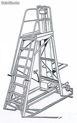 Escada de alumínio com plataforma de elevação de cargas a bateria-Ref Nx/ELT