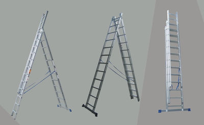 Escada em alumínio extensível 3x12 - 7.60 m