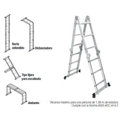 Escalera plegable aluminio Multiposiciones w 4 en 1 - Foto 2