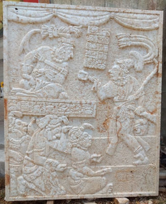 Escultura en Arte maya, replica Panel Kimbell tallada a mano en piedra. - Foto 2
