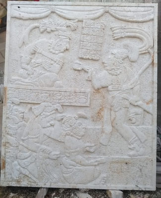 Escultura en Arte maya, replica Panel Kimbell tallada a mano en piedra. - Foto 3