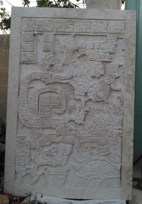 Escultura Maya en piedra, ritual de sacrificio replica . Figura Tallada a mano. - Foto 3