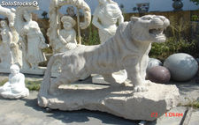 Esculturas de figura animal talladas en granito - Figura Tigre L60cm
