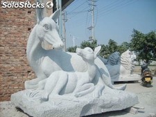 Esculturas de granito figura animal Llama tallado totalmente a mano