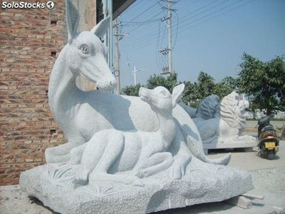 Esculturas de granito figura animal Llama tallado totalmente a mano