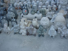 Esculturas de los siete enanos tallada en granito H30cm
