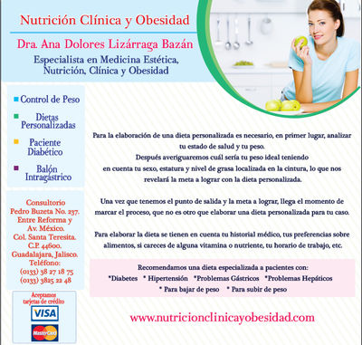 Especialista en Medicina estetica, Nutricion, Clinica y Obesidad