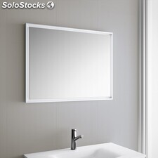 Espejo baño con marco blanco y luz de led 60x80cm. SG19089