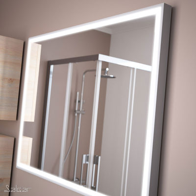 Espejo baño con marco blanco y luz de led 60x80cm. SG19089 - Foto 2