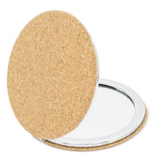 Espejo circular fabricado en corcho
