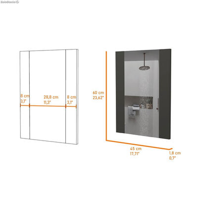 Espejo de baño Madrid. rectangular. 60CM a x 1.8CM p x 45CM l. Wengue - Foto 3